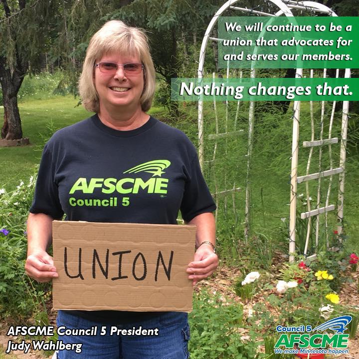 AFSCME Council 5 president Judy Wahlberg
